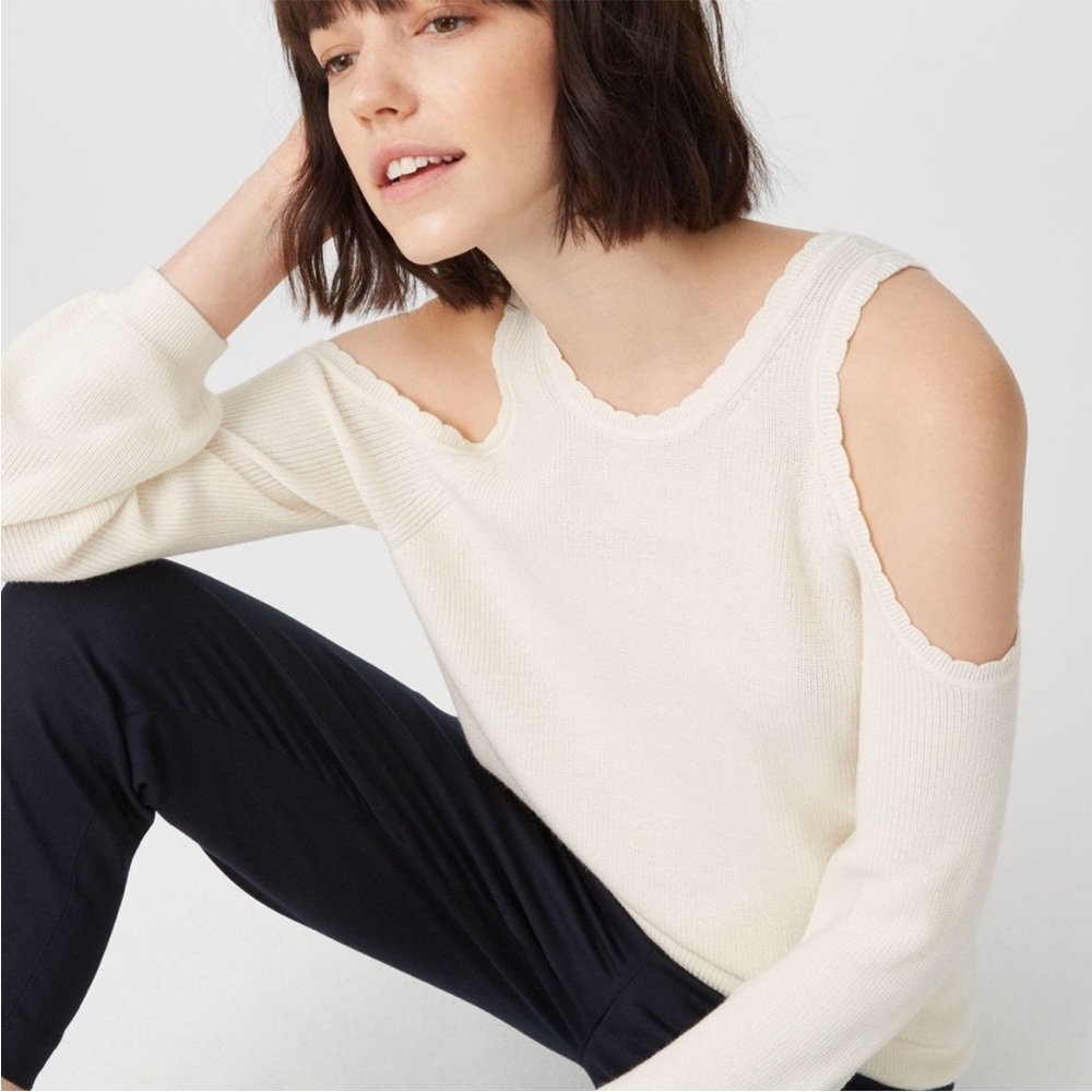 CLUB MONACO/ cashmere cold-shoulder sweater XS